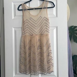 Free People sheer beaded slip dress